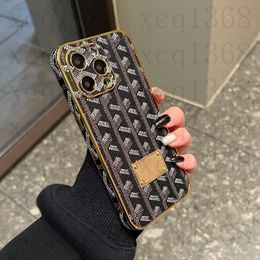 New Fashion Designer Leather Phone Cases for iPhone 15 14 13 12 Pro Max top Quality Plating15pro 14pro 13Pro 12 Pro Galaxy S24 S23 Luxury designer Shockproof Case