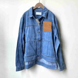 Women's Jackets Women Denim Sleeve Blue Jackets Style Jackets Lapel Designer Coat 240305