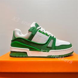 2023 Designer Sneaker Virgil Trainer Casual Shoes Calfskin Leather lovers White Green Red Blue Letter Overlays Platform Fashion Luxury Low Sneakers Size 36-45 K35