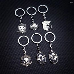 Keychains Metal Gear Solid Keychain Outer Heaven Key Chain Keyring For Men Women Anime Accessories Car Ring Pendant Llaveros