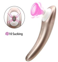 Women Tongue Clit Sucking Vibrator Portable 10 speeds Breast Nipple Sucker Oral Clitoris Vagina Stimulator 2106181963627