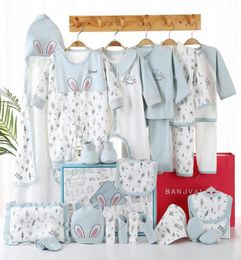 17 PCS newborn baby clothes winter 100 cotton infant suit baby boy girl clothes set outfits pants clothing hat bib8665843