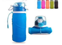 Collapsible Silicone Water Bottle Silicone Folding Kettle Outdoor Sport Water Bottle Travel Running Bottle 750ml6392338