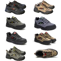 Men's Mountaineering Shoes New Four Seasons Outdoor Labor Protection Large Size Men's Shoes Breathable Sports Shoes Running Shoes Fashion Canvas shoes GREEN 40