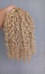 Strong Chinese Virgin Remy Curly Hair Weft Human Top Extensions blonde 613 Colour 100g one bundle5589239