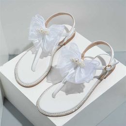 53% OFF Sports shoes 2024 Fashion Pearl Bow Sandals Womens Slides Wear Oversized with Slippers