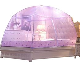 Pink Elegant Mongolian Yurt Mosquito Net Adults Bed Canopies Mosquitero Netting Mesh Cheap Folding Mosquito Net Berco Portatil77636060718