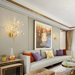 Wall Lamp Post Modern LED Luxury Lamps Gold Crystal Room Bedroom Bedside Living Fixtures Lighting Indoor Decoration Lights