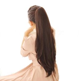 24039039 Long Straight Ponytail Claw Drawstring Ponytail Heat Resistant Clip In Hair Extensions Hair Tail Fake Hairpieces2951349