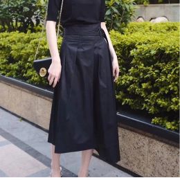 Dress New Solid 2023 Summer New Irregular Long Skirt Black Aline Half Skirt Children