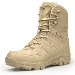 Outdoor Shoes Sandals Mens Boots Fashion Desert Tan Tactical Work Water Proof Climb Side Zipper Design Ankle Combat Platform Plus YQ240301