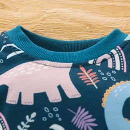 Clothing Sets Born Boy Fall Winter Outfits Long Sleeve Pattern Print Crewneck Sweatshirt Tops Pants 2PCS Infant Clothes