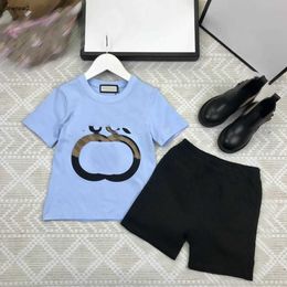 Luxury baby tracksuits kids Short sleeved suit Size 110-160 CM Summer two-piece set Embroidered border letters t shirt and shorts 24Mar