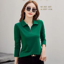 Shirts New Women Polo Sports Shirts Long Sleeve Cotton Fashion Buttons Korean Golf Clothes Spring Casual Tops Tees Female Pullovers