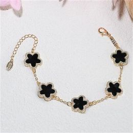 Five flower bracelet for women fashion two sided Imitation fritillaria link bracelet Jewellery