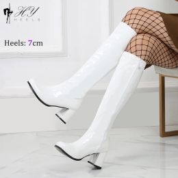 Dresses New White 1960S Go Go Gogo Retro Boots Ladies Fancy Dress Party Womens Knee High Boots 60S 70S Uk