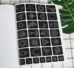 352pcs Small Glitter Tattoo Stencil Woman Female Kids Cute Drawing Templates Cat Flower Letter Airbrush Henna Tattoo Stencils4721031