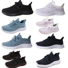 Women's casual shoes, spring and summer fly woven sports light soft sole casual shoes, breathable and comfortable mesh lightweight women's black 40