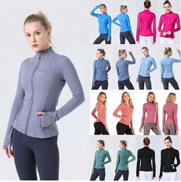 LU-088 2023 Yoga Jacket Womens LL Define Workout Sport Coat Fitness Sports Quick Dry Activewear Top Solid Zip Up Sweatshirt Sportwear Hot Sell 1162ess