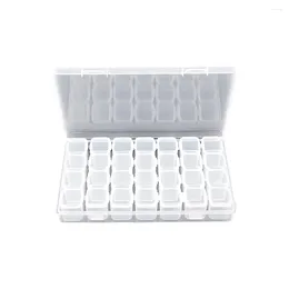 Jewelry Pouches 28 Separate Grids Decoraations Storage Box Transparent Beads Case Removable Washable Portable Plastic For DIY Art Crafts