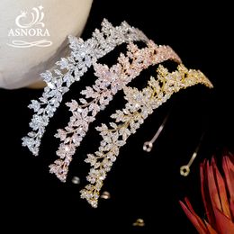 ASNORA Fashion Tiaras Crowns Children Girl Show Bridal Prom Bride Bridesmaid Gift Wedding Party Jewelry Hair Accessories 240226