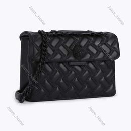 Damen Designer-Umhängetasche Kurt Geiger Bag London Kensington Vollschwarze Handtaschen aus weichem Leder Luxus-Ketten-Umhängetasche Große Umhängetasche Geldbörse Taschen 662