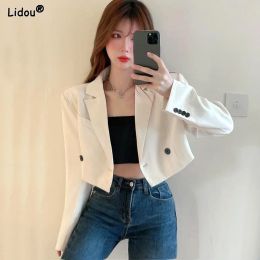 Blazers Women's Clothing Streetwear Casual Fashionable Loose Blazers Straight Solid Colour Button Temperament Tops Spring Summer Thin