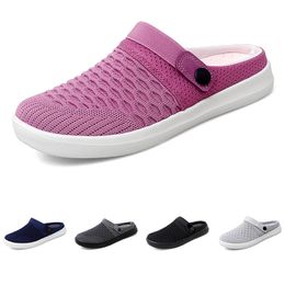 Slippers for men women Solid Colour hots low soft blacks white royal blue Multi walking mens womens shoes trainers GAI