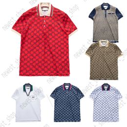 Designer mens polo t-shirt t-shirt vestido camiseta casual turndown colarinho listrado patchwork crachá clássico carta impressão vermelho azul slim fit geometria tee mulheres xxxl 3xl