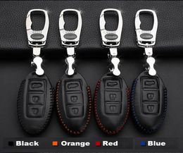 Top PU Leather Samrt Remote Key Fob Holder Chain Case Cover For Nissan Series 3 Button5996890