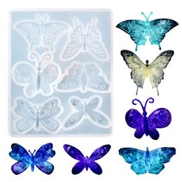 Butterfly Silicone Moulds 6 Cavity Mini Butterfly Fondant Mould Cute Soap Epoxy Resin Mould Sugarcraft Candy Chocolate Moulds 122390 for Sugarcraft Cake Decorating 122