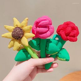 Hair Accessories Rose Crab Clip Sunflower CLaw For Girls Decorative Gift Handmade Flower Back Hairpin Headband Headwear