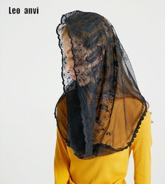 Leo anvi Orthodox Church Feather embroidery scarf Lace Head Cover Catholic Chapel Mantilla Veils Robin Nest Lane Mass Veil S1810198750830