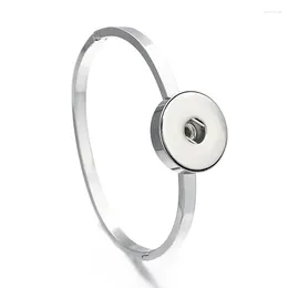 Charm Bracelets Interchangeable Bracelet Stainless Steel Bangle 008 18mm Snap Button Charms Bracelet&Bangles For Women Jewellery Gift