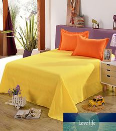 Yellow Colour Sanding Flat Sheet Single Double Bed Sheets For Children Adults Solid Bed XF33824103654