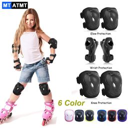 MTATMT 6Pcs/Set Protective Gear Sets for Kids Safety Knee Pads Elbow Pads Wrist Guards for Girls Boys Cycling Skating Roller 240227