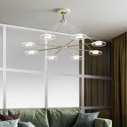 Chandeliers Nordic Light Luxury Living Room LED Chandelier Modern Creative Personality Dining Bedroom Indoor Lighting