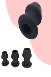 Silicone Huge Hollow Anal Plug Prostate Massage Vaginal Dilator Anus Speculum Large Butt Plug Treatment Massager Plug3204195