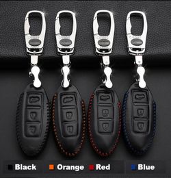 Top PU Leather Samrt Remote Key Fob Holder Chain Case Cover For Nissan Series 3 Button8012895