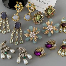 Dangle Earrings Vintage Gold Color Statement Fashion Metallic Geometric Crystal Drop Personality Retro Earings Jewelry Wholesale