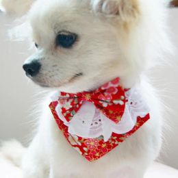 Dog Apparel Bib Eye-catching Delicate Texture Puppy Neckerchief Japanese Style Cloth Tear-resistant Cat Bandanas Decor For Home