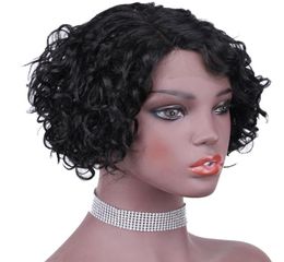 Human Hair Lace Front Bob Wig For Black Women T Part Pixie Cut Short Curly Peruvian Virgin Glueless Frontal Closure Wigs Pre Pluck4660659