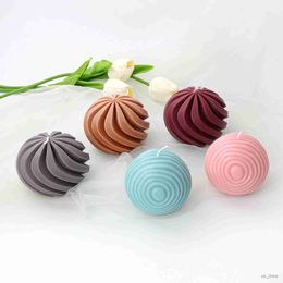 Candles Geometric split ball candle silicone Mould spiral rotating ball cake chocolate silicone Mould water ripple ball silicone Mould