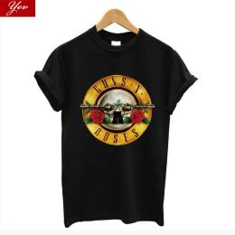 T-Shirts 2021 rock wear Guns and Roses Tshirts women summer 100% cotton tops tee oversized streetwear harajuku t shirt women clothes