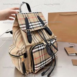 10A High Quality Designer For Men Travel Classic Plaid Clamshell Backpack Leather Material Backpack Tote Bag Ping