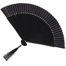 Folding Handmade Chinese Mens Folding Large Oriental Fabric Japanese Fans Make Adult Fans 240305