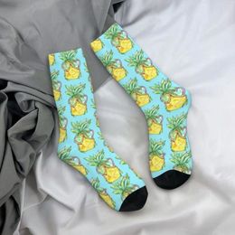 Women Socks Groovy Pineapple Stockings Men Fashion Sunglasses Soft Funny Autumn Skateboard Non Slip Printed Gift