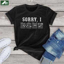 T-shirt 100 Cotton Sorry IDGAF Short Sleeve Tee Unisex TShirt Women Clothing Funny Guitar Chords Graphic Womens Shirts Vintage Tops