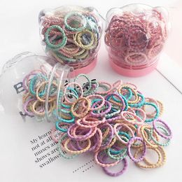 Hair Accessories 50/100 Pcs/Box Children Cute Colours Soft Elastic Bands Baby Girls Lovely Scrunchies Rubber Kids