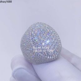 Pass Diamond Tester Iced Out Vvs1 Moissanite Rapper Jewellery Cool Pinky Rings Hip Hop Men Gold Diamond Ring